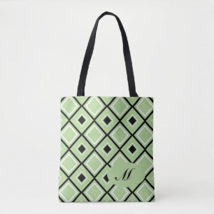 Monogram Diamond Pattern Tote Bag Tasche
