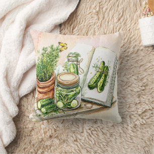 Monogram Dill & Cucumber Pickle Kitchen Komforts Kissen