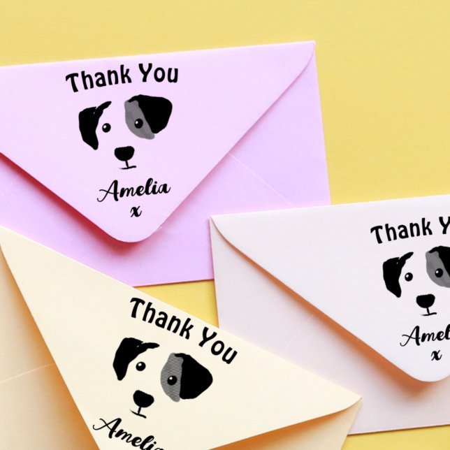 Monogram Dog Thank You  Rubber Stamp Gummistempel (Von Creator hochgeladen)