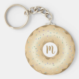 Monogram Doughnut Gold-Folienskripte mädchenhaft L Schlüsselanhänger