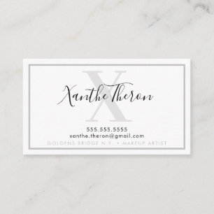 MONOGRAM-Drehbuch, modern, minimalgrau, cool Visitenkarte