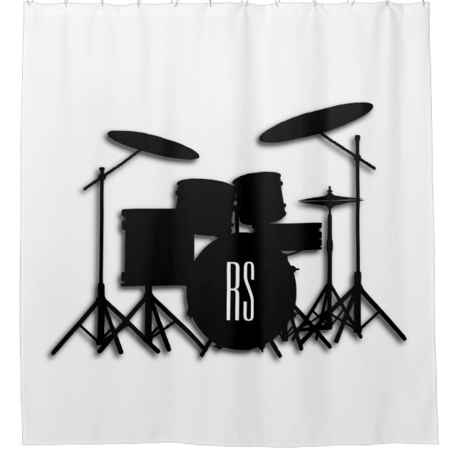 Monogram Drum Set Duschvorhang (Vorderseite)