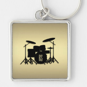 Monogram Drum Set Gold Schlüsselanhänger