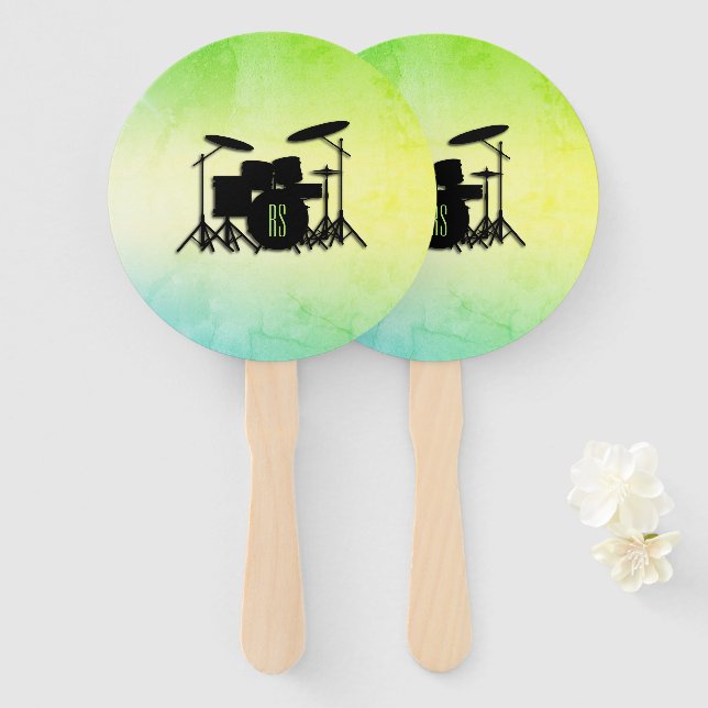 Monogram Drum Set Green Fächer (Vorne und Hinten)