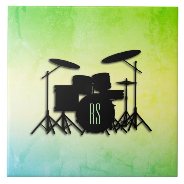 Monogram Drum Set Green Fliese (Vorderseite)