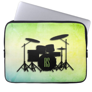 Monogram Drum Set Green Laptopschutzhülle
