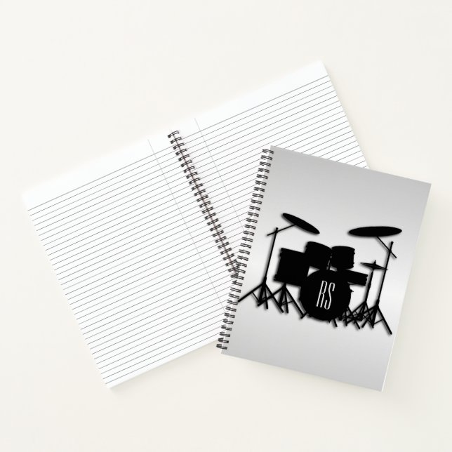Monogram Drum Set Silver Notizbuch (Innenseite)