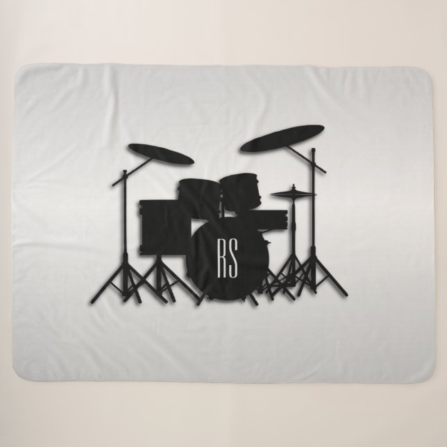 Monogram Drum Set Silver Sherpadecke (Vorderseite (Horizontal))