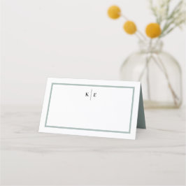 Monogram Dusty Green Table Platzkarte