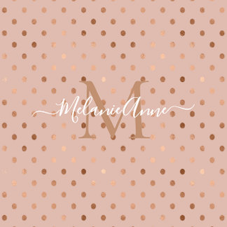 Monogram Dusty Rose Foil Gold Dots Erinnerungskiste