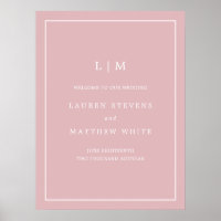Monogram Dusty Rose Rosa Elegante Begrüßung