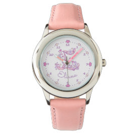 Monogram E Girls doodletter art Eliana Armbanduhr
