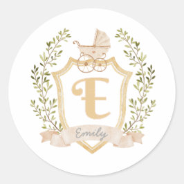 Monogram E | Neutral Runder Aufkleber