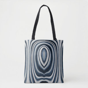 Monogram, Earth Toned Blue Abstrakt Pattern Tasche