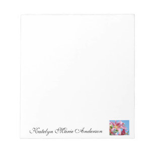 Monogram Editor Pink Lily Blume Notizblock
