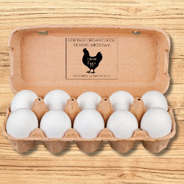 Monogram Egg Carton Stamp Farm Fresh Eggs Gummistempel
