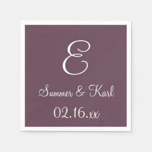 Monogram Eggplant Top Monochrome Napkins Serviette