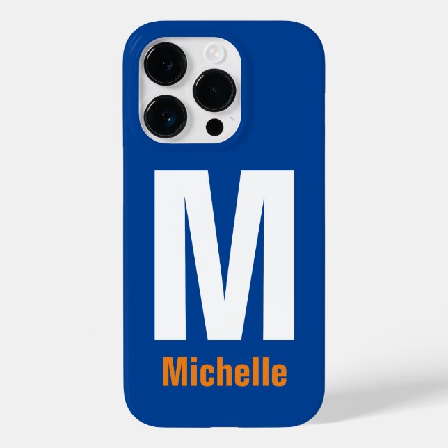Monogram Eigenname Initial Modern Schlicht Minimal Case-Mate iPhone 14 Pro Hülle (Rückseite)