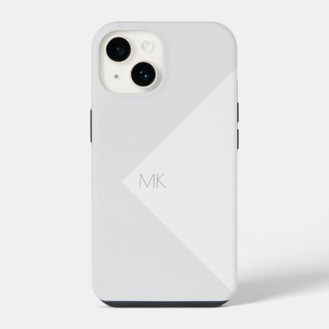 Monogram einfach neutral modern iPhone 14 hülle (Rückseite)