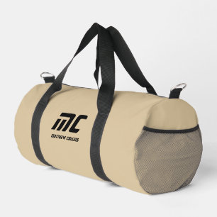 Monogram einfarbig beige Name Text einfach für ihn Duffle Bag