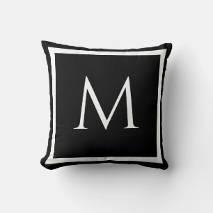 MONOGRAM einfarbig schwarzes modernes einfaches Wu Kissen