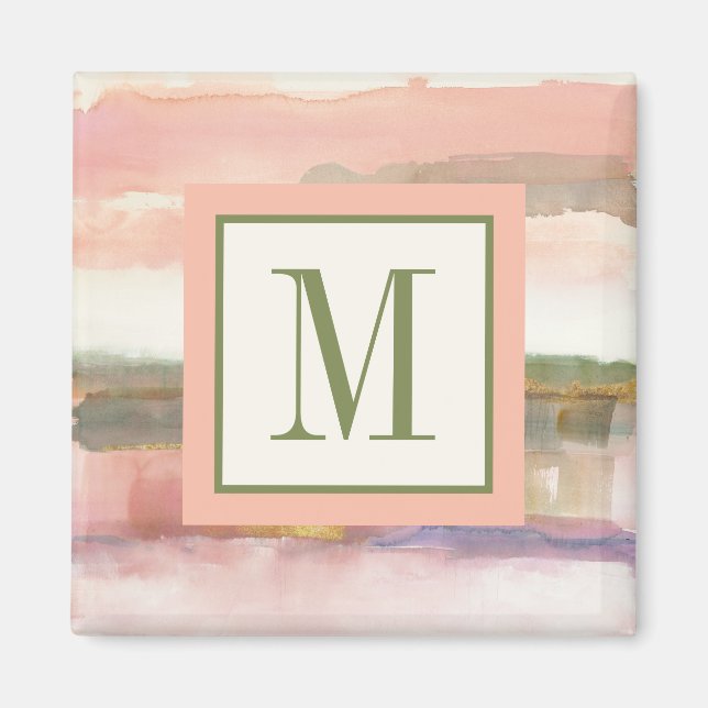 Monogram Einfluss von Line und Color Gold Crop Magnet (Vorne)