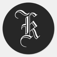 Monogram Einladung Siegel "K" Old English Style
