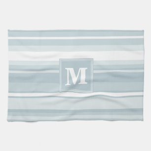 Monogram Eisblauer Streifen Küchentuch