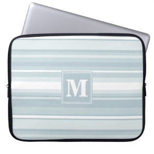 Monogram Eisblauer Streifen Laptopschutzhülle
