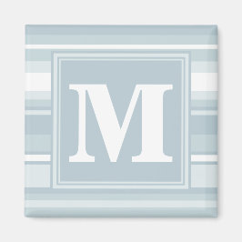 Monogram Eisblauer Streifen Magnet
