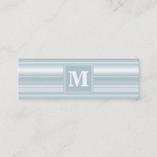 Monogram Eisblauer Streifen Mini Visitenkarte