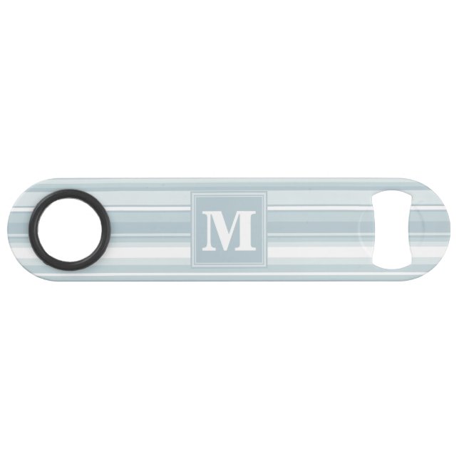 Monogram Eisblauer Streifen Speed Flaschenöffner (Vorderseite (Horizontal))