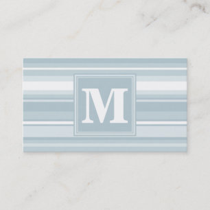 Monogram Eisblauer Streifen Visitenkarte