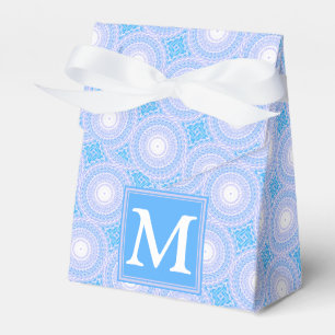 Monogram Electric Blue Circles pattern Geschenkschachtel