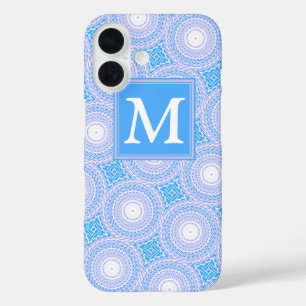 Monogram Electric Blue Circles pattern title_seo2