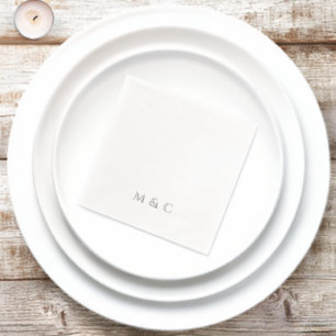 Monogram Elegant 25-jähriges Party Silver Servietten Mit Folie