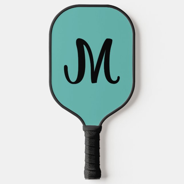 MONOGRAM ELEGANT BLAU SCRIPT PICKLEBALL PADDDLE PICKLEBALL SCHLÄGER (Vorderseite)