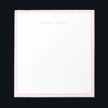 Monogram Elegant Blush Pink Gold Klasse Klein Notizblock<br><div class="desc">Elegantes minimalistisches Design mit modernen Schriftart in Rosa. Sehr trendig,  elegant und raffiniert. Gold ist kein echtes Gold,  sondern Farbe.</div>