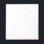 Monogram Elegant Blush Pink Gold Klasse Klein Notizblock<br><div class="desc">Elegantes minimalistisches Design mit modernen Schriftart in Rosa. Sehr trendig,  elegant und raffiniert. Gold ist kein echtes Gold,  sondern Farbe.</div>
