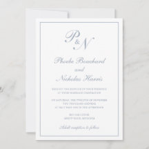 Monogram Elegant Dusty Blue All in one Wedding