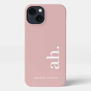 Monogram Elegant Dusty Pink Feminine Minimalistisc iPhone Hülle