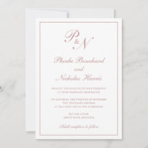 Monogram Elegant Dusty Rose in einer Hochzeit