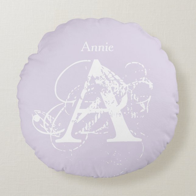 Monogram Elegant Einzigartige moderne Vorlage Rundes Kissen (Vorderseite)