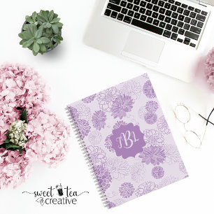 Monogram Elegant Floral Notizbuch