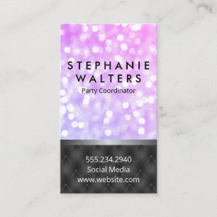 Monogram Elegant Glamour Glitzer   Polster Visitenkarte