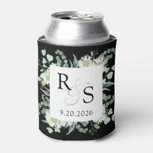Monogram Elegant Greenerity Black Wedding Dosenkühler
