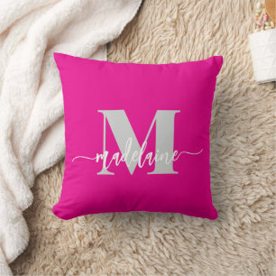Monogram Elegant Hot Pink Personal Kissen