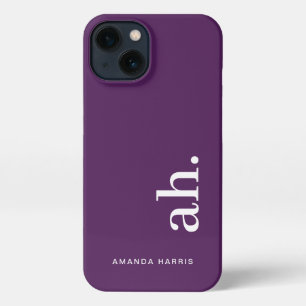 Monogram Elegant Lila Feminine Minimalistisch iPhone Hülle