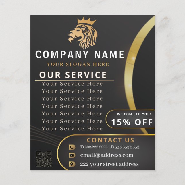 Monogram Elegant Lion Logo Flyer (Vorne)