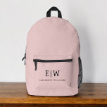 Monogram Elegant Minimal Blush Pink Bedruckter Rucksack<br><div class="desc">Mit dem Monogram Elegant Minimal Blush Pink bedruckten Rucksack können Sie Ihren Alltagsstil verbessern. Dieser elegante Rucksack zeichnet sich durch ein elegantes, schlaues, grünes Design aus, das sich durch eine elegante Monografie auszeichnet, die mit Ihren Initialen individuell gestaltet werden kann. Es ist aus langlebigen Materialien gefertigt und bietet geräumige Fächer,...</div>